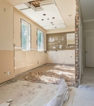 Home addition under construction with wood framing in progress—residential project by a general contractor in Washington DC.
