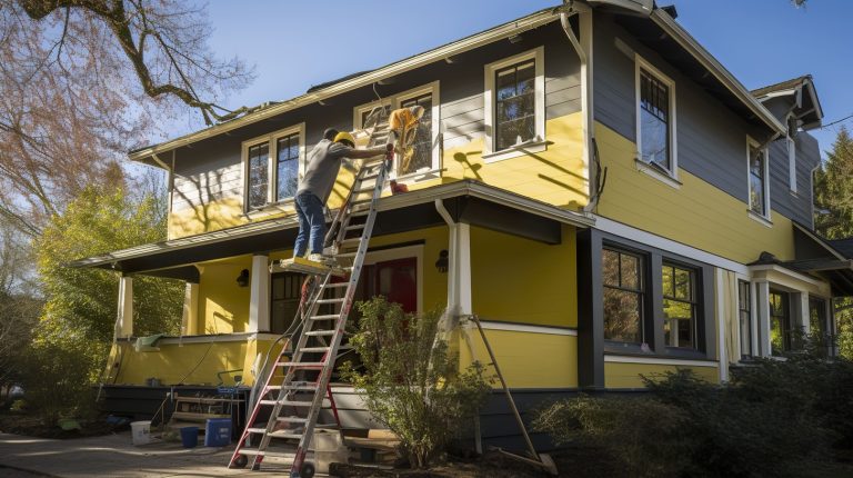 Home renovation in progress showing exterior framing and construction by a general contractor in Washington DC.
