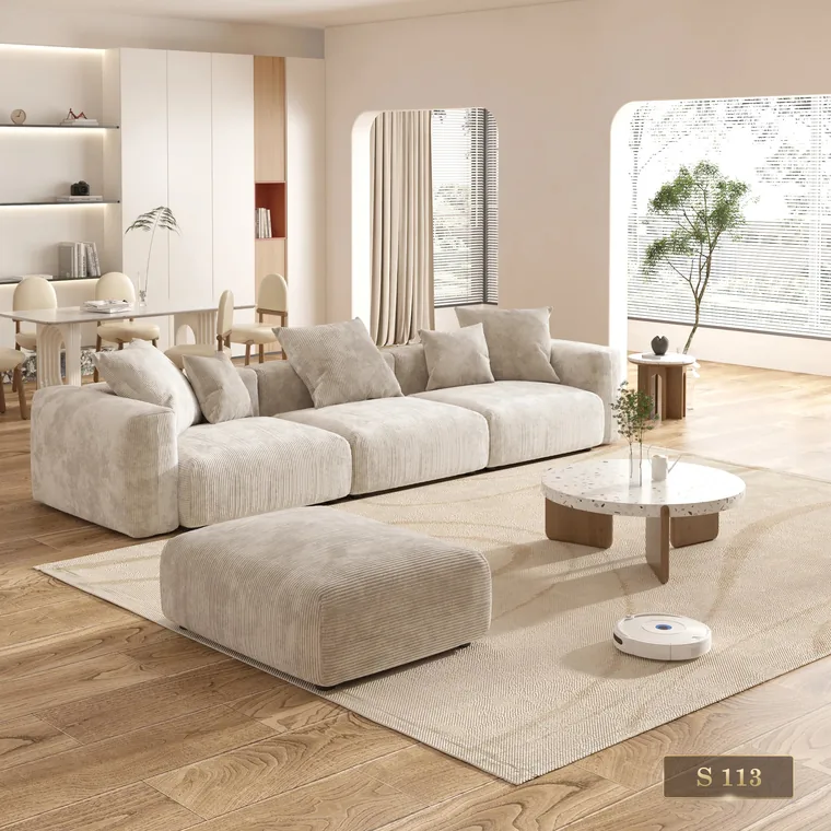 Modular sofa with a matching ottoman, catalogue reference S 113