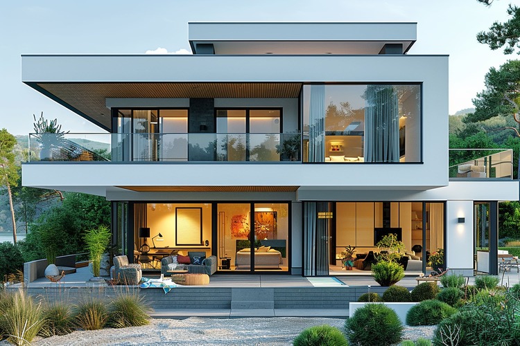 Modern finished home with floor-to-ceiling windows in the DC metro area.