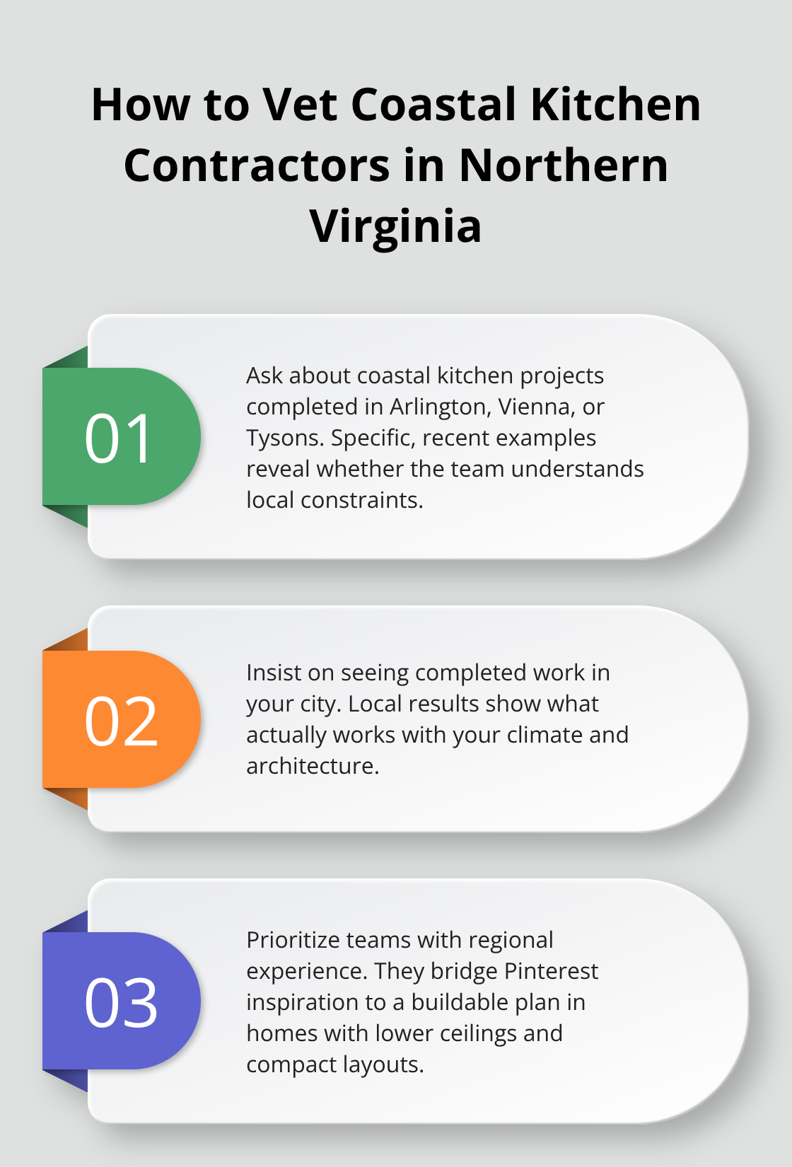 Three-point guide to evaluating coastal kitchen remodel contractors locally