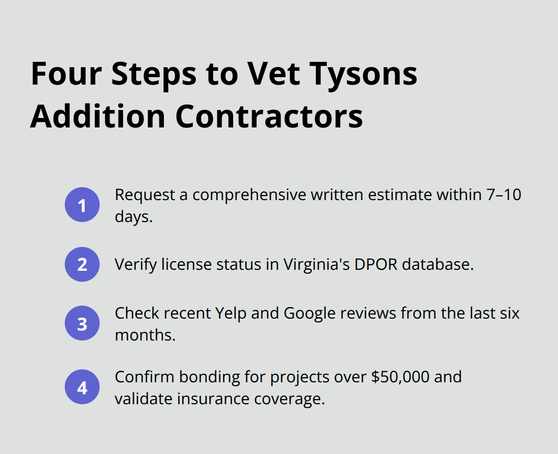 Compact checklist to vet home addition contractors in Tysons, VA - house addition contractors