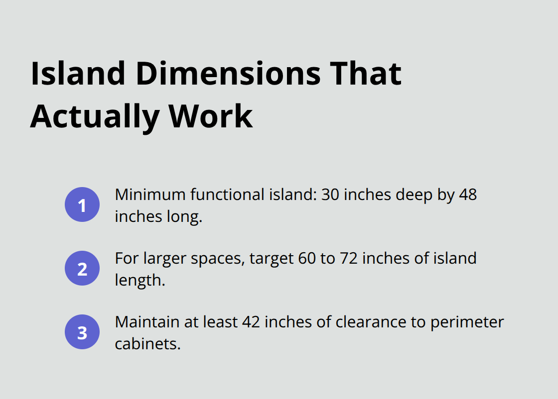 Key island sizing and clearance guidelines for open kitchens in Northern Virginia homes.