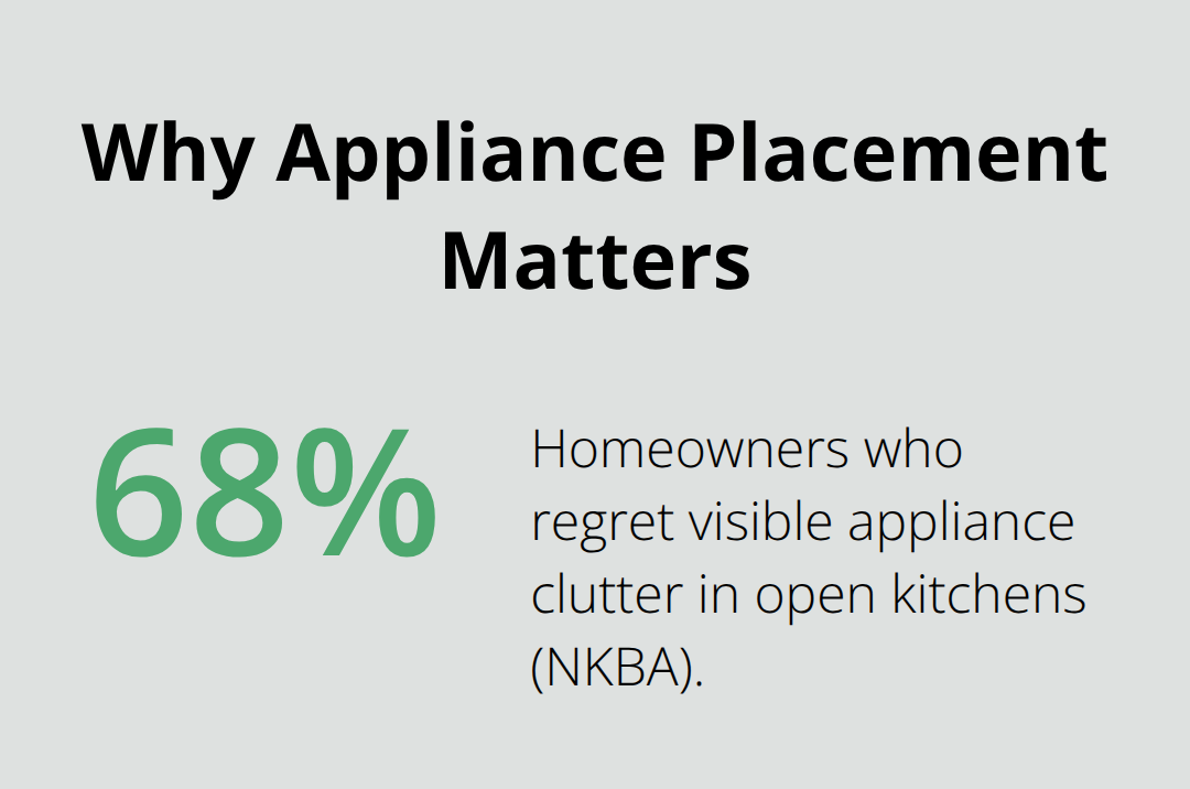 Chart showing the share of homeowners who regret visible appliance clutter in open kitchens - open kitchen remodel ideas