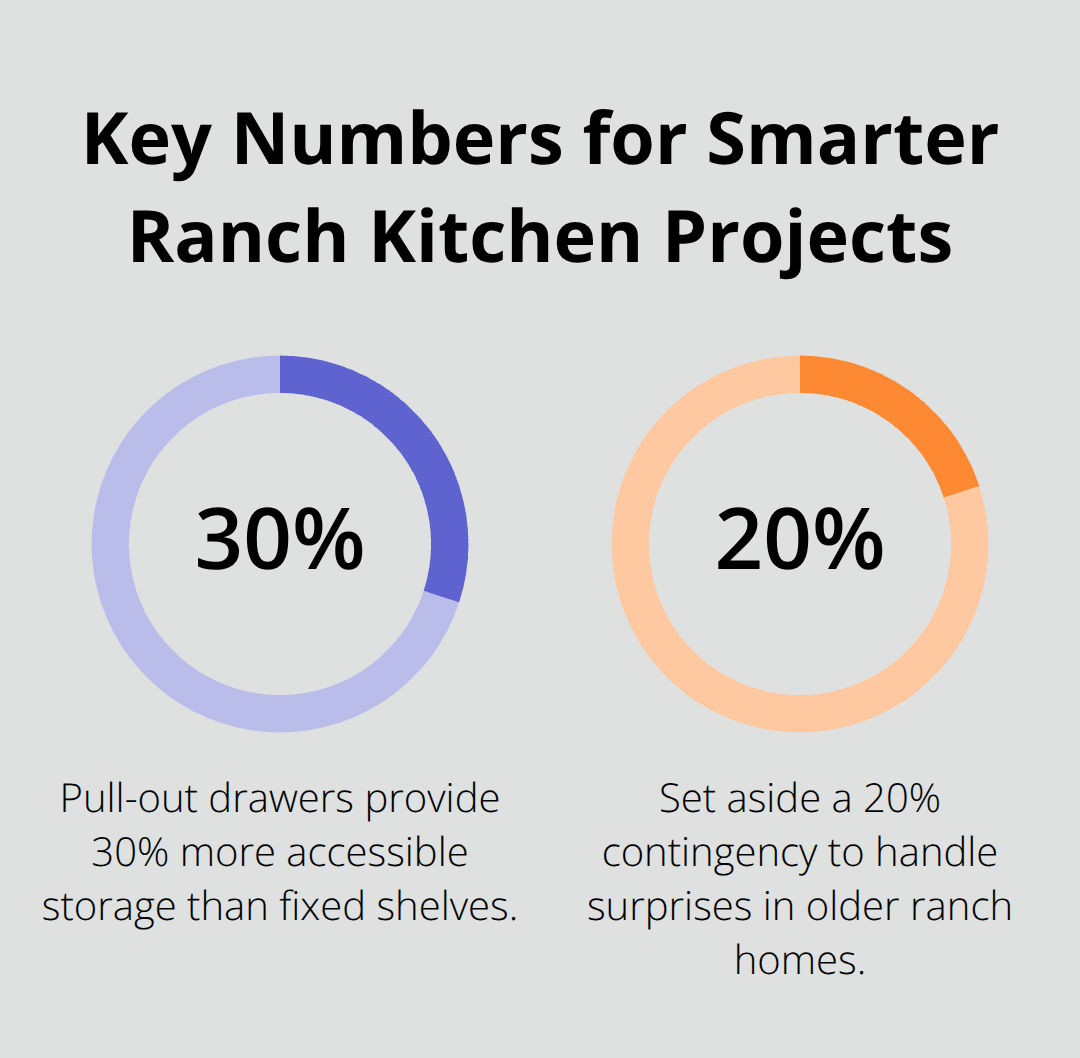 Percentage highlights for ranch kitchen storage and budgeting - ranch style house kitchen remodel ideas