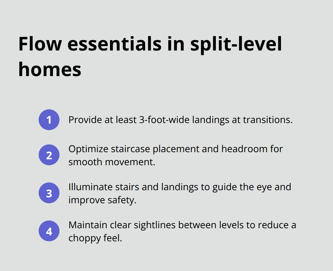 Key flow and safety practices for navigating multiple levels in split-level homes